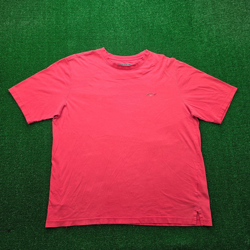 Greg Norman‎ Collection Embroidered Shark Logo Tshirt Mens Large Red Golf Casual